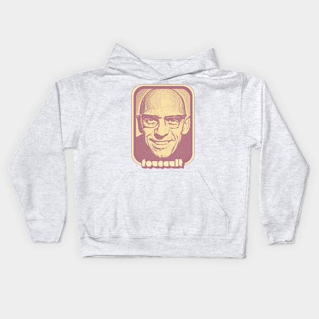 Michel Foucault /\/\/\ Retro Fan Art Design Kids Hoodie by DankFutura